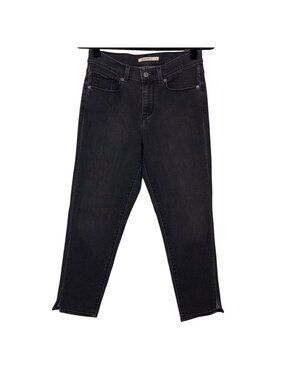 Levi's Solid Black Mid-rise Classic Crop Skinny Jeans 6